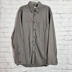 OLD NAVY Men's Shirt Size M  Everyday Shirt Button Down 100% Cotton Gray Black